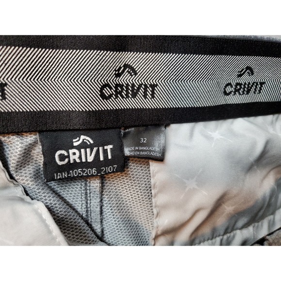 Crivit Running Shorts Mens‎ Size 32 Gray Polyester Slash Pockets Flat Front Logo - Picture 7 of 8